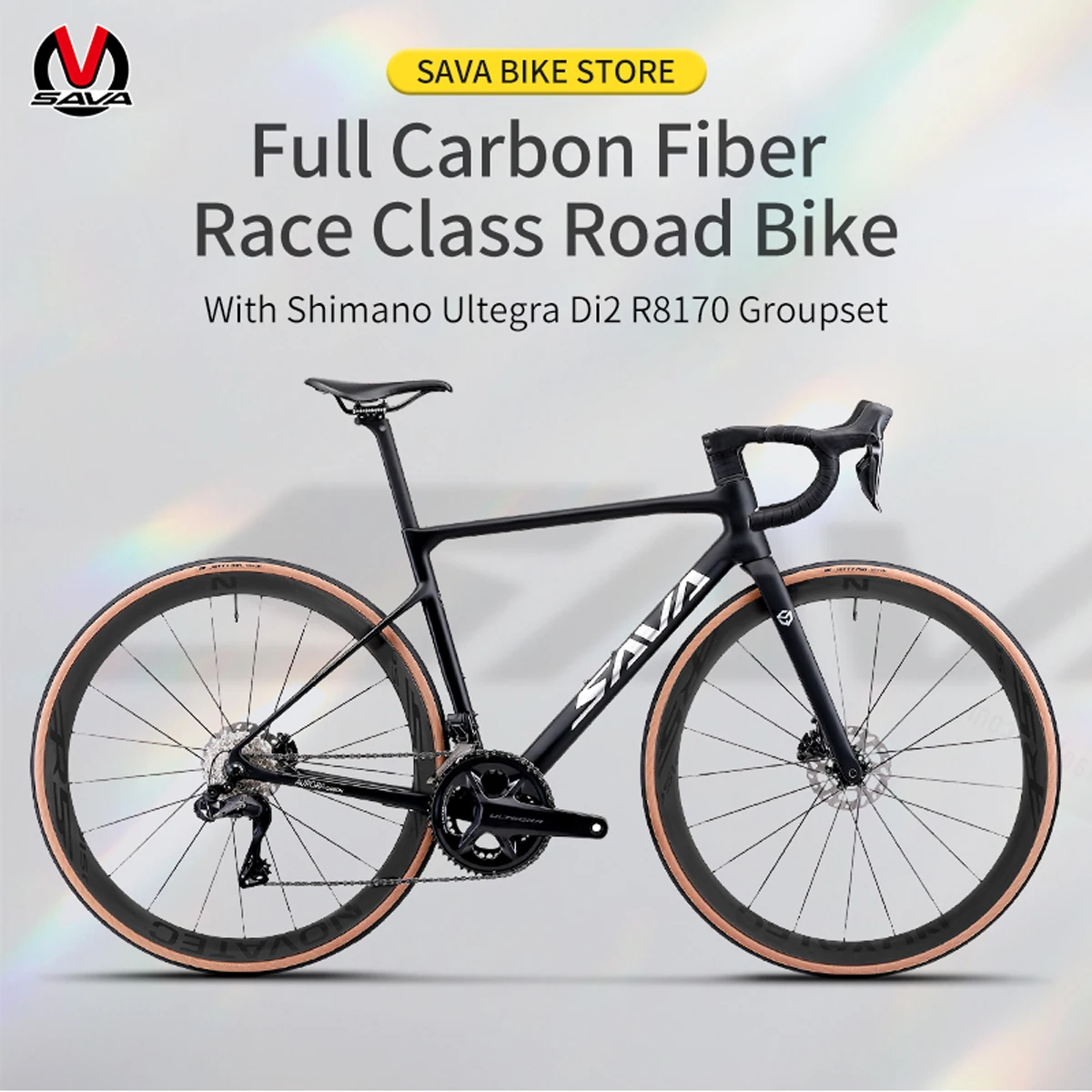 SAVA  full carbon fiber road bike electronic shift bike 24 speed with SHIMAN0 Ultegra 8170 Di2