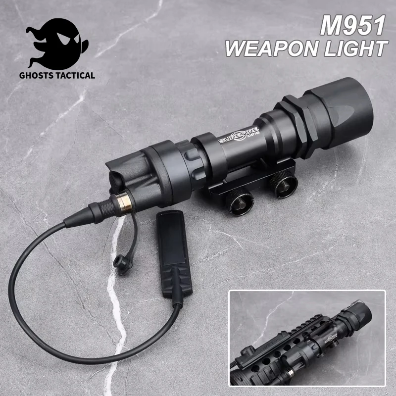 Surefir M951 LED White Flashlight M600 M300 Metal Scout Light With Dual Tail Tactical Airsoft Rifle Lanterna Hunting 20mm Rail