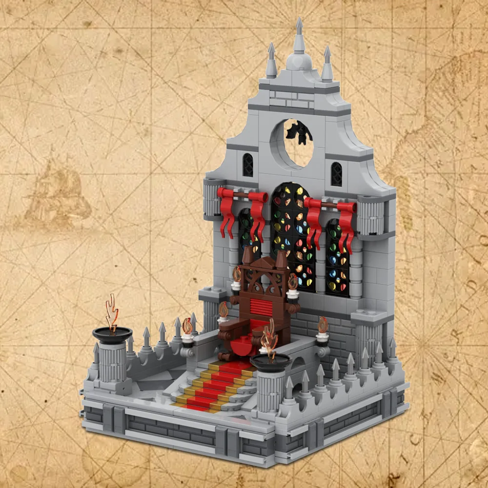 MOC Strahd's Throne Room Building Blocks Model Medieval Royal Palace Royal Throne Bricks DIY Assembly Toys Kids Birthday Gifts