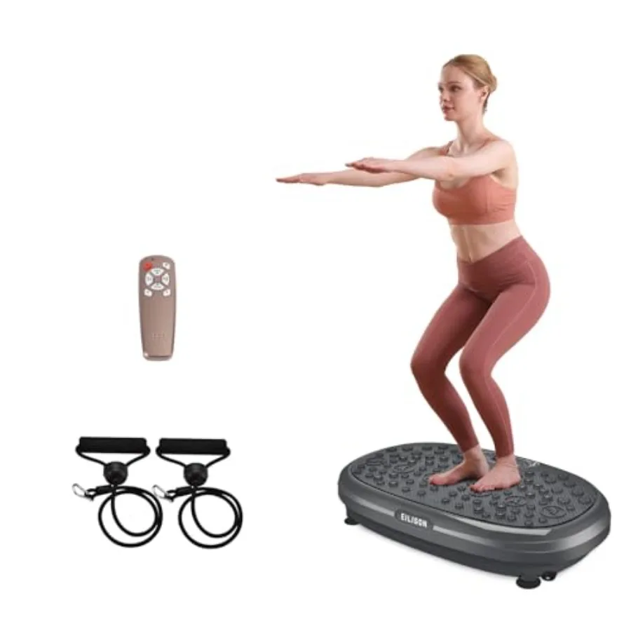 

EILISON FitMaxx 3D XL Vibration Plate Exercise Machine for Whole Body Workout with Loop Bands - Vibrating Platform for Weight L