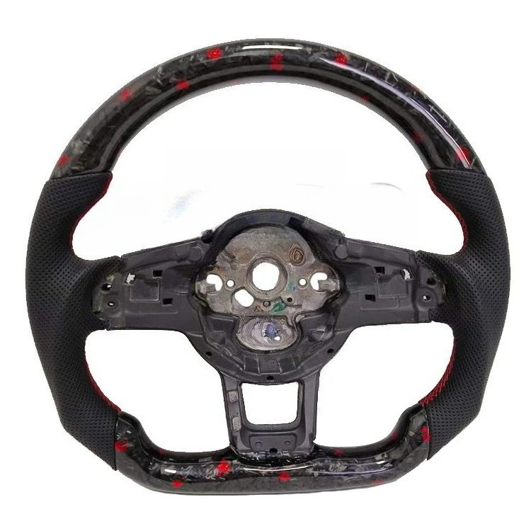 

Forged carbon fiber and leather steering wheel for the steering wheel