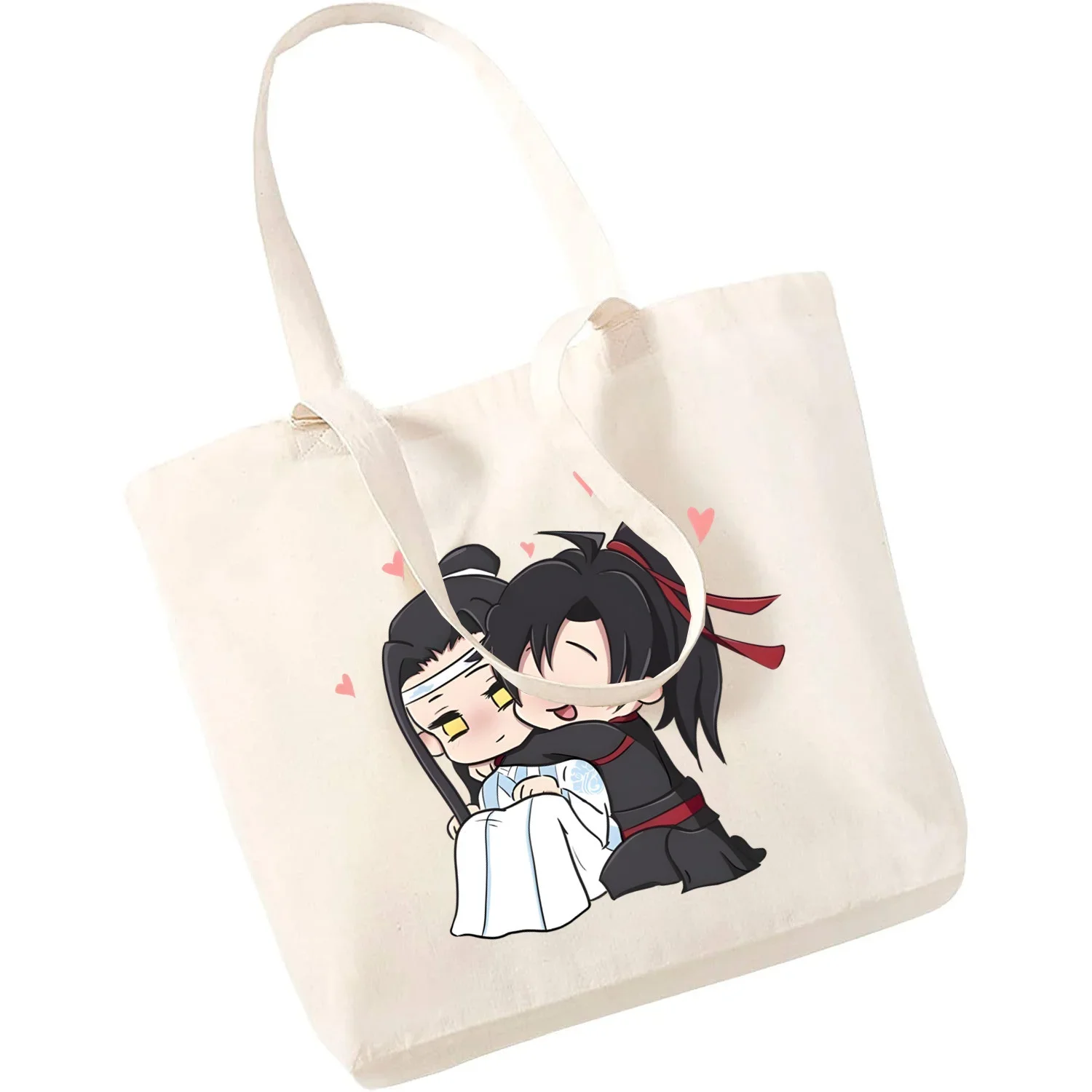 Mo Dao Zu Shi The Untamed  Lan WangJi Wei Wu Xian Tote Bag Unisex Canvas Bags Shopping Bags Printed Casual Shoulder Bag Foldable