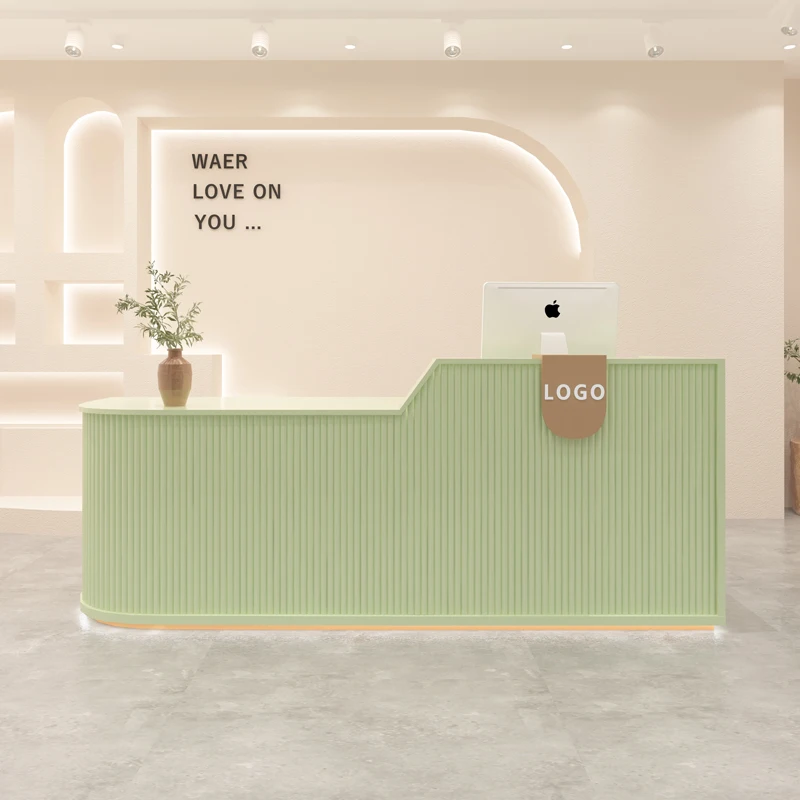 

Cream Style Originality High-quality Minimalism Modern Reception Desk Multifunctional Beauty Salon Counter Shop Furniture