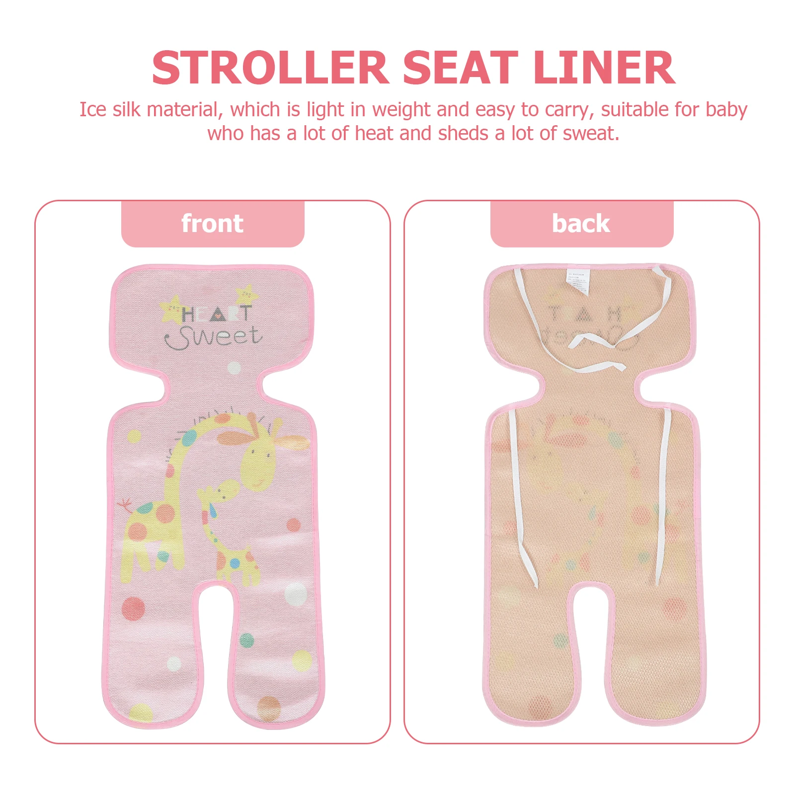 

Ice Silk Mat Baby Seat Cooling Pad Pram Liner Pink Cushion Anti-roll Cushions for Babies Newborn