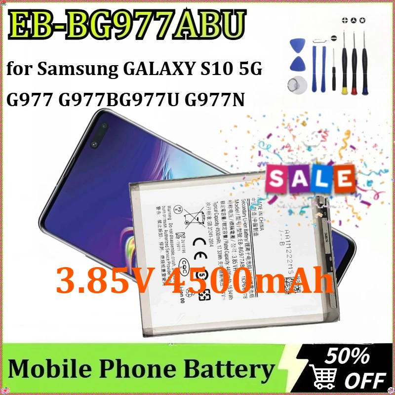 

For Samsung GALAXY S10 5G G977 G977BG977U G977N G9770 S10 X S10X Battery EB-BG977ABU 3.85V 4500mAh Mobile Phone Battery + Too