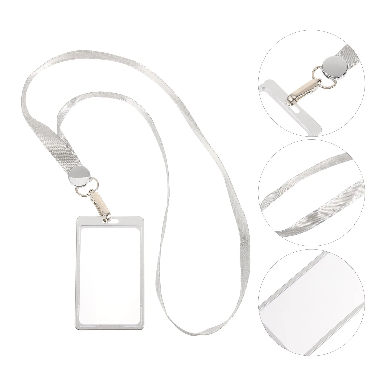 

Металлический держатель для бейджей из алюминиевого сплава, прозрачный вертикальный чехол для карт, защитный прозрачный футляр для ID-карт для офиса и школы