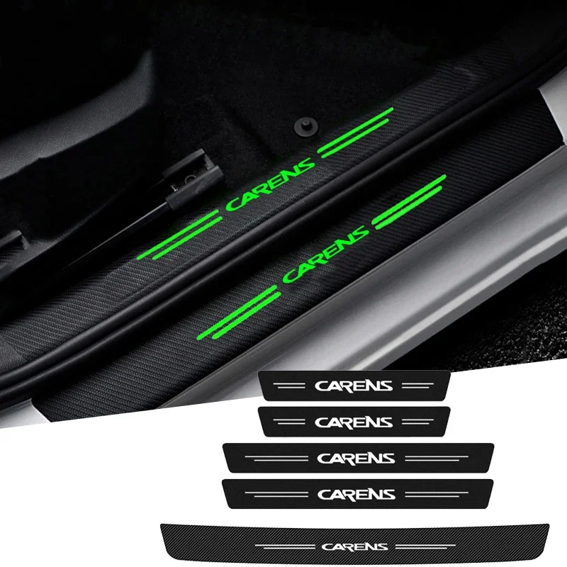 For KIA CARENS Logo RIO 3 Optima Stinger K2 K3 K5 Car Decals Door Threshold Sill Anti Scratch Protector Luminous Stickers Film