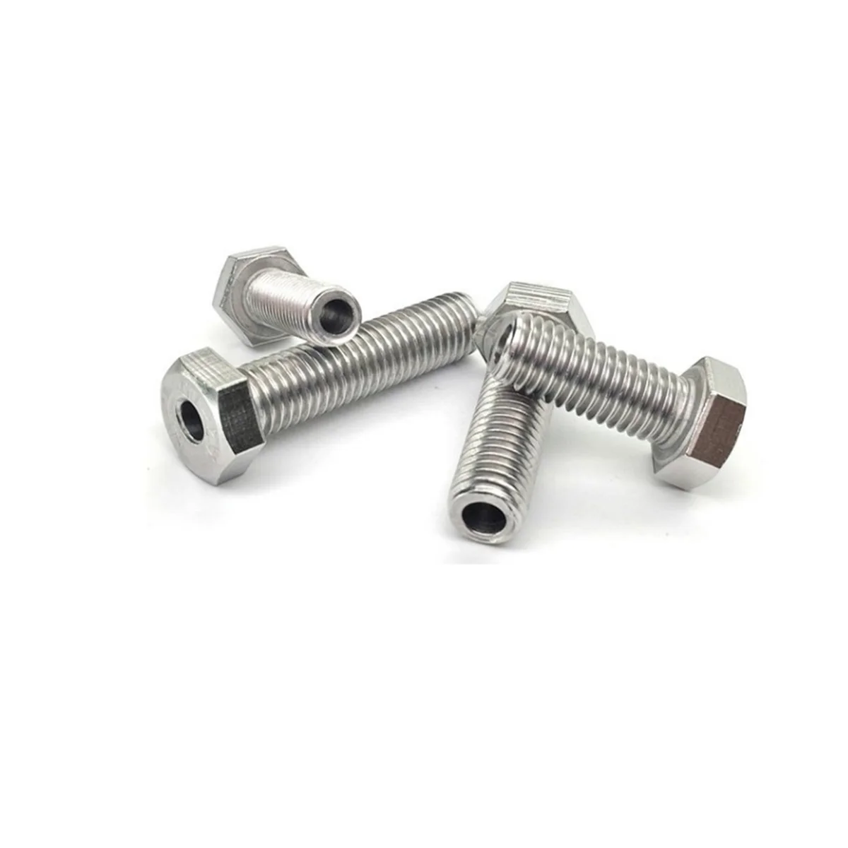 304 Stainless Steel Hollow Outer Hexagonal Bolt Lamp Threading Through Hole Screw M6M8M10M12