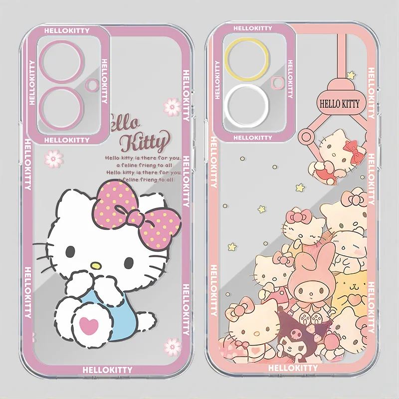 Cute Hello Kitty Angel Eye Phone Case For Realme C 67 65 63 55 53 35 33 31 30 25 21 20 15 8i 9i Narzo 50 Pro Plus Funda Soft