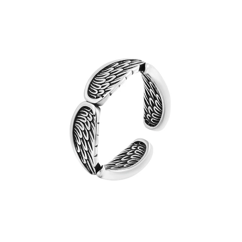 Mewanry Simple Creative Wing Adjustable Finger Ring For Women Girl Vintage Trendy Feather New Jewelry Gift Party Birthday anillo