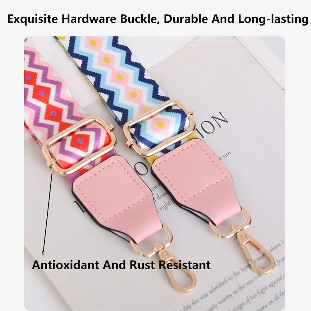 Nylon Shoulder Bag Strap Adjustable Women Crossbody Strap Soft Accessories Replacement Straps Wide Purse Strap Chain Bag Straps