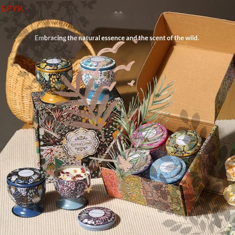 Soy Wax Aromatherapy Candle Tin Jar Scented Candle Smokeless Long Lasting Fragrance Candle For Home Decor Birthday Gifts
