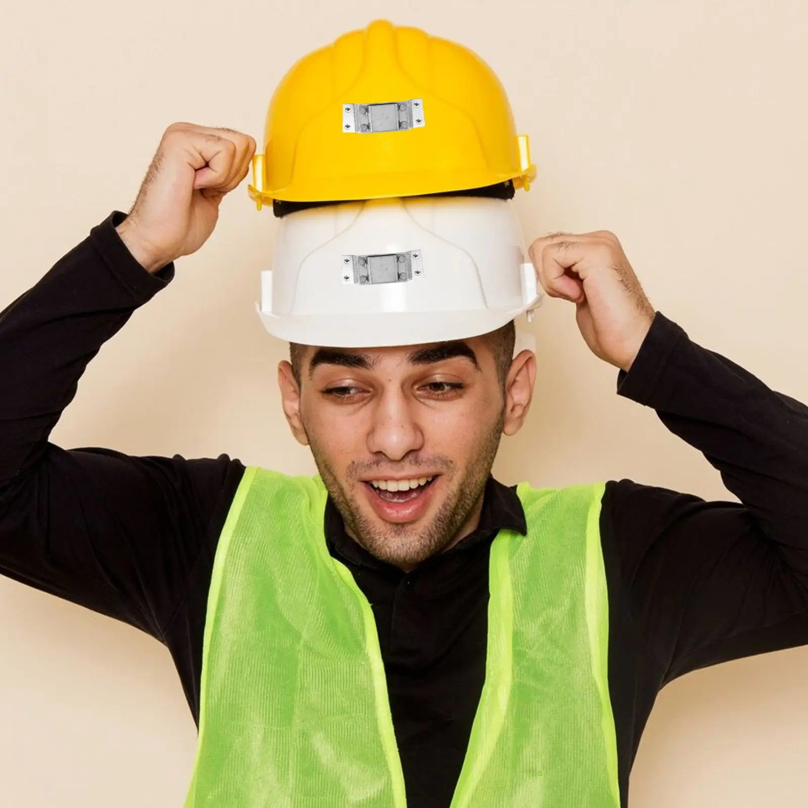 2Pcs Headlight Fixed Device Flashlight Mount Base Holder Accessory Silver Hardhat Lamp Safety MetalBracket Stable