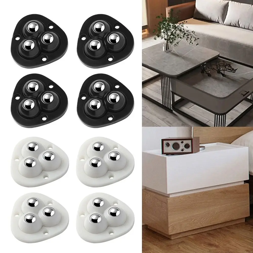 Steel Beads Mini Swivel Casters Boxes Roller Self Adhesive Pulley Adhesive Universal Wheel Paste Casters 360º Universal Wheels