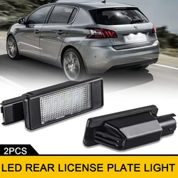 2x LED Rear License Number Plate Lights For Peugeot 207 CC  208 308 II Hatchback T9 2008 3008 5008 Citroen C5 III C4 Picasso