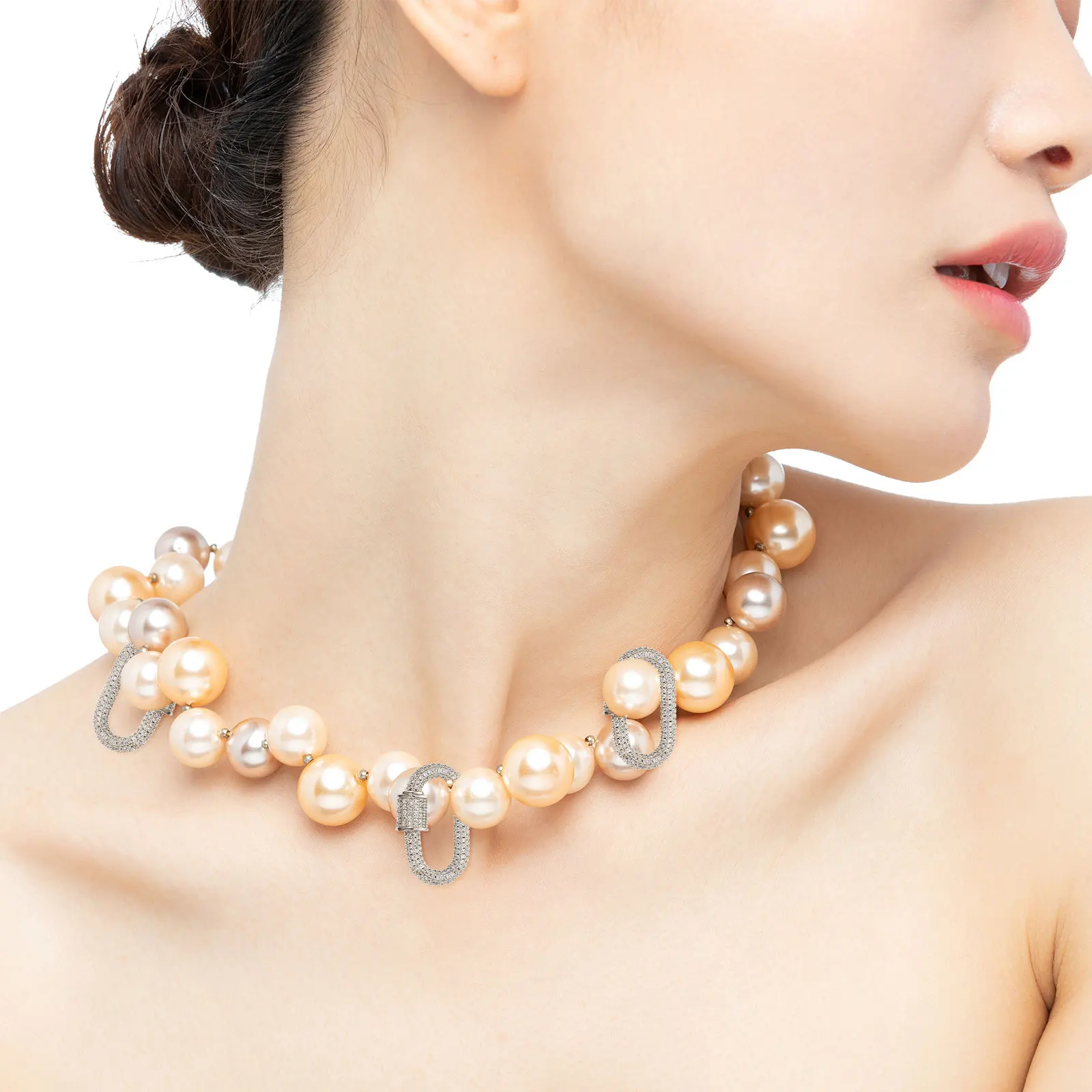 

Necklace Clasp Metal Connector Rhinestone Lobster Lock DIY Jewelry Chain Shortener Connecting Piece