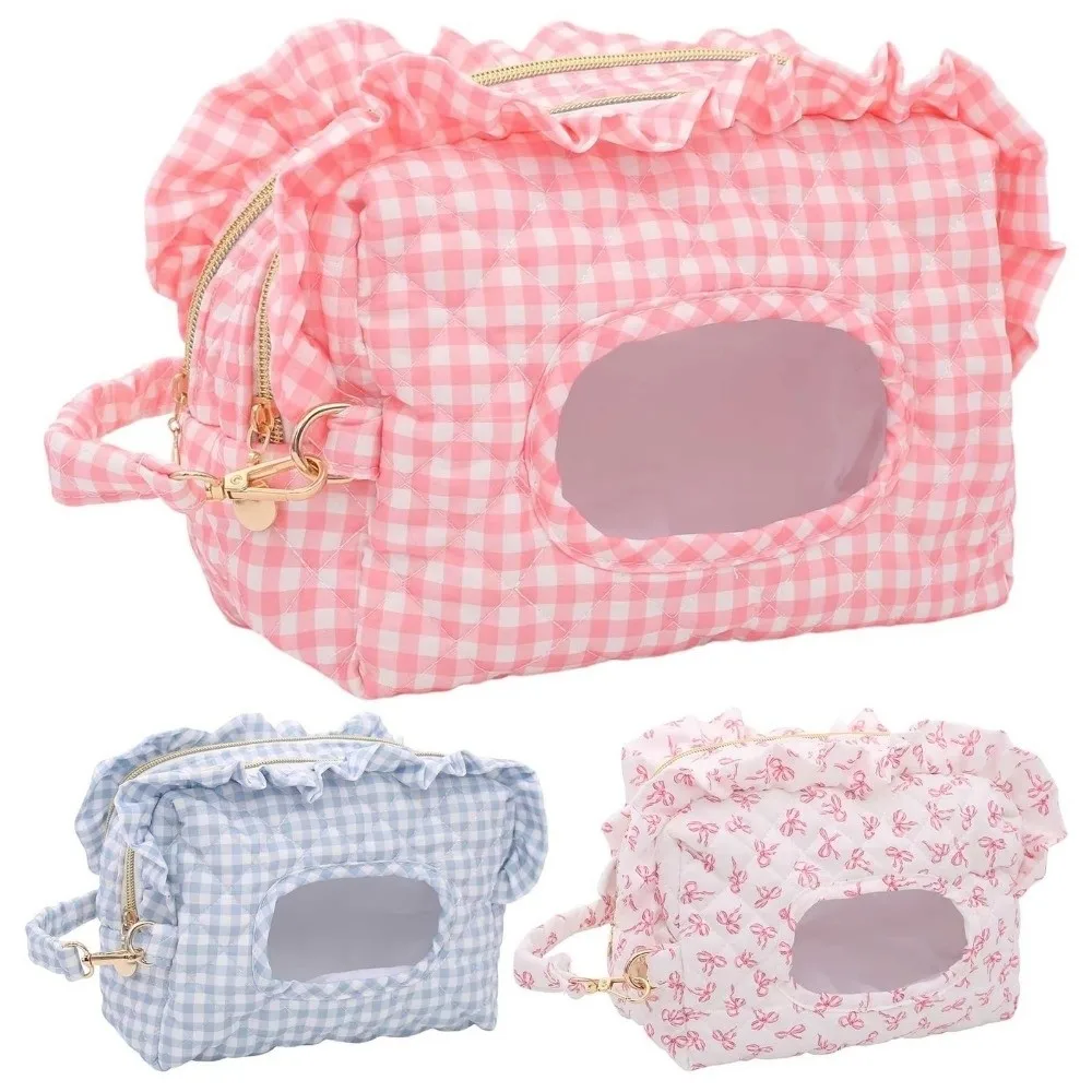 Large Capacity Diaper Wipe Holder Reusable Ruffle Tissue Dispenser Multifunctional Soft Fabric Wet Tissue Storage Bag Home Use
