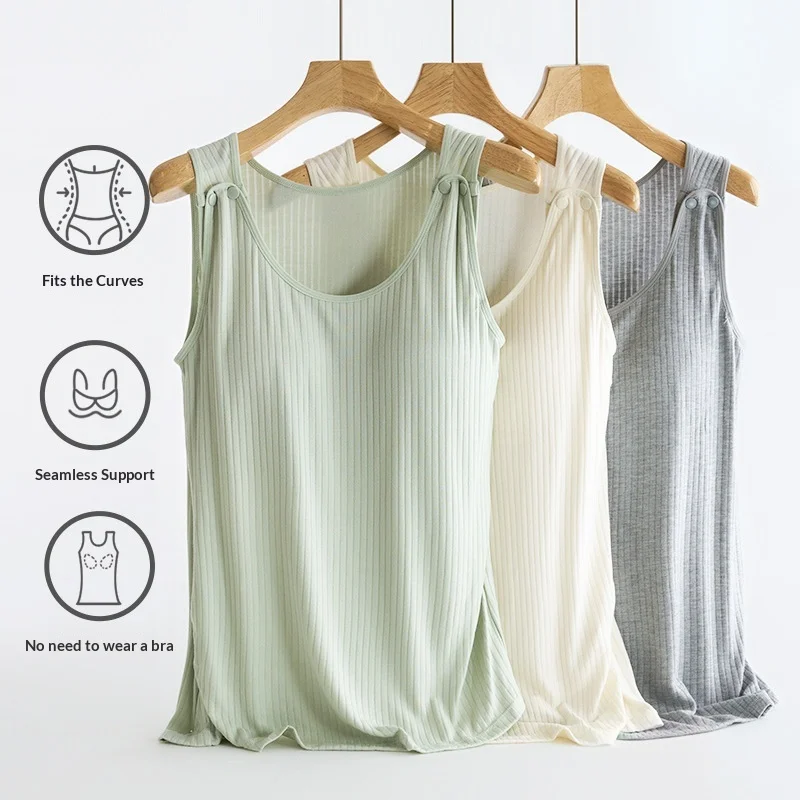 Pregnancy Nursing Tank Top Breastfeeding Vest for Postpartum Maternity Comfortable Layering Shirt Women's Maternity Wear
