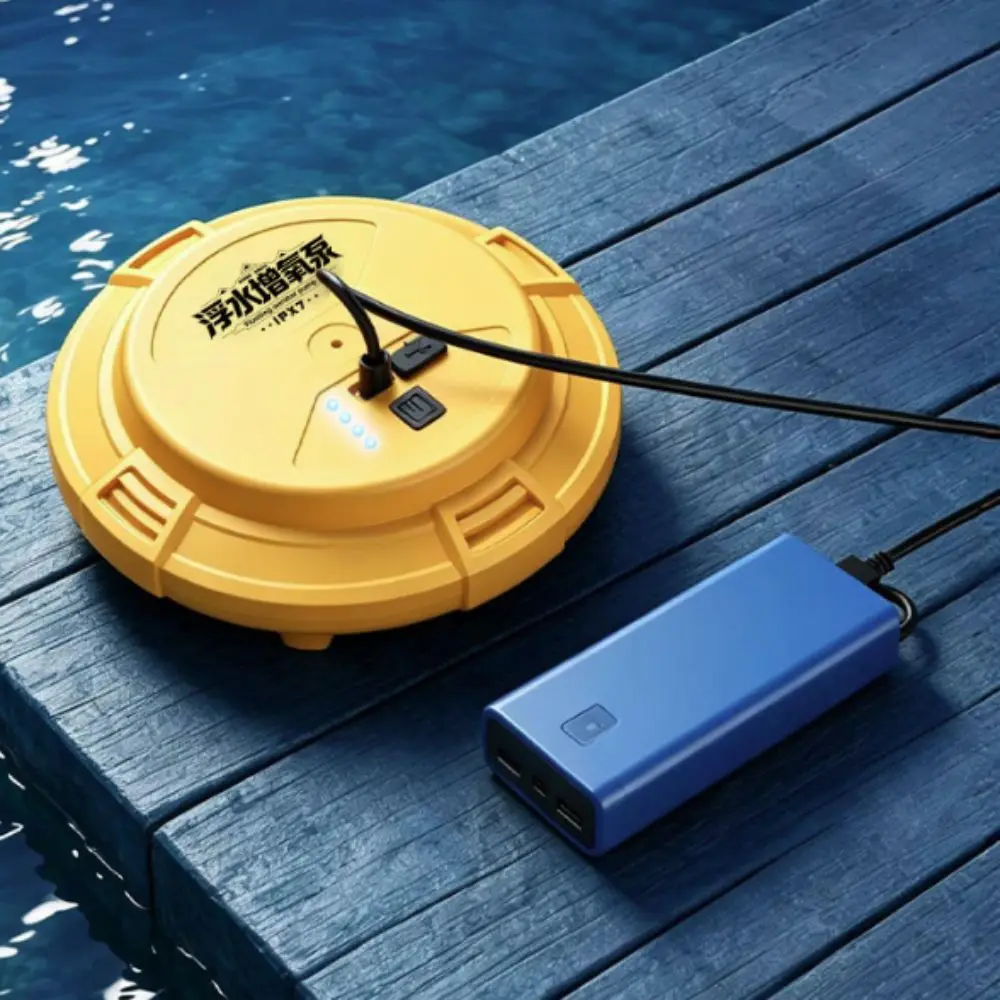 Pompe à air flottante UFO pour la pêche, pompe à oxygène pour aquarium, longue durée de vie de la batterie, charge USB, étanche, pompe à air automatique