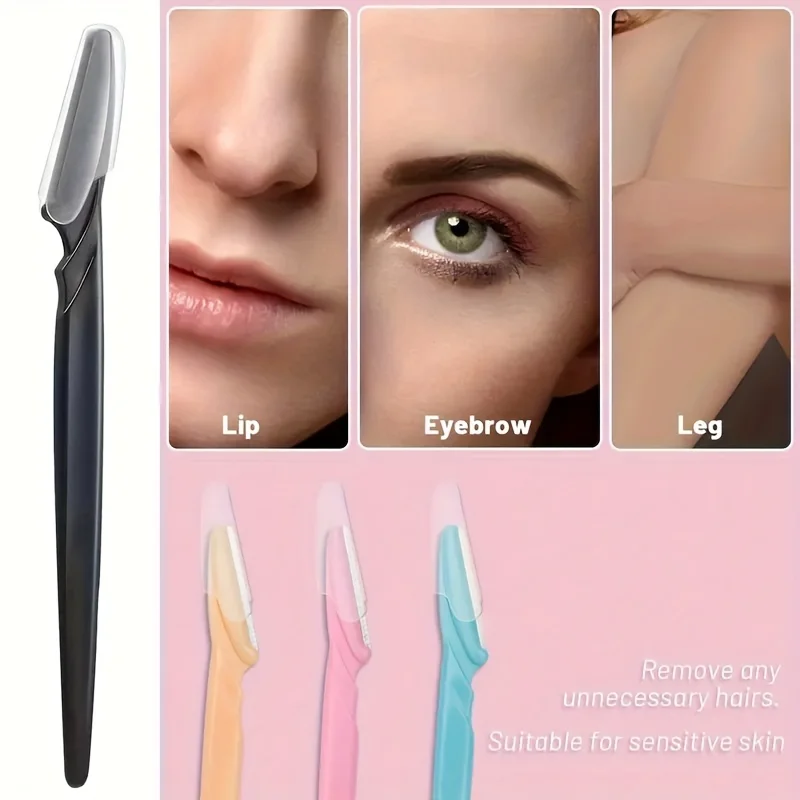 3/6/12/PCS มีดโกนคิ้วคอนเทนเนอร์ Facial Eye Brow Trimmer ในกรณีกําจัดขนเครื่องโกนหนวดปลอดภัยใบมีดตัดเครื่องมือ