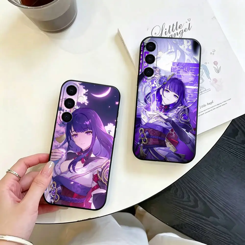 Raiden Shogun Genshin Impact gift Phone Case For Samsung Galaxy A73,A72,A71,A70,A53,A52,A51,Soft Silicone Black Cover