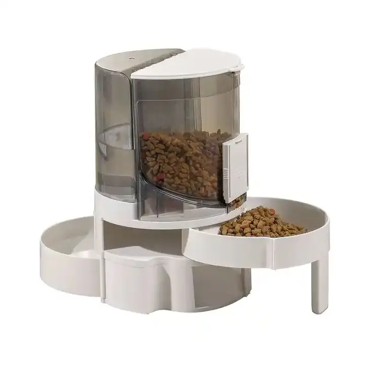 Manufacturer New Automatic Pet Feeder Bowls Wet & Dry Separation Translucent Double Layer Storage for Cats Dogs