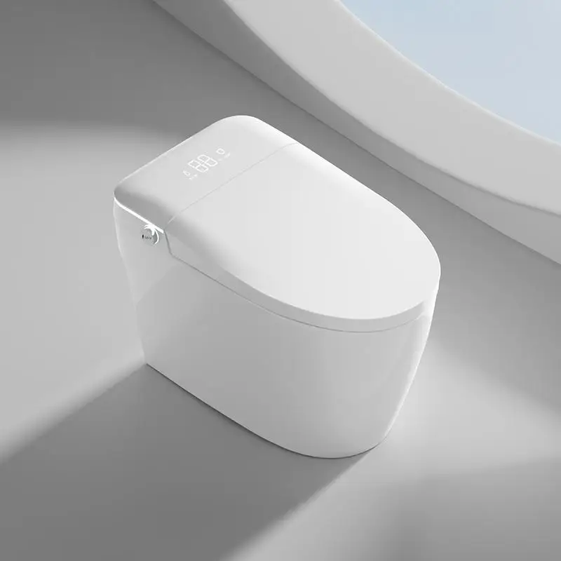 

Smart Portable Toilet with Built-in Bidet, Heated Seat, Auto Open/Close Function, and Integrated Dryer with Warm Water Feature