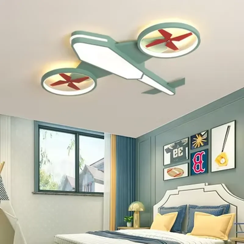 Creative Plane Simple Modern LED Ceiling Light Cartoon Boys and Girls Bedroom Kindergarten Children's Room Decorative Light