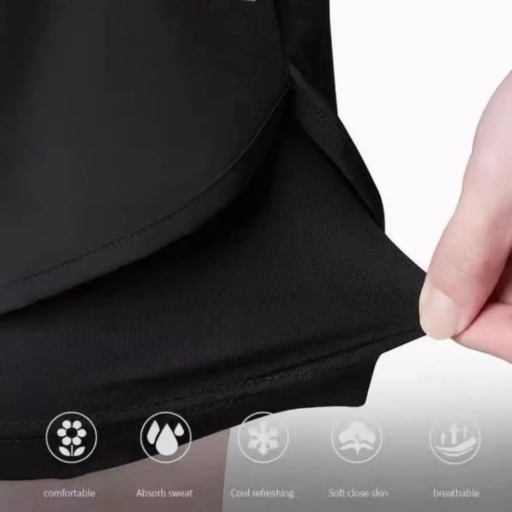 Double Layer Swimming Trunks Shorts Anti Glare Mid Waist Men Sports Training Shorts Surfing Pants Quick-drying