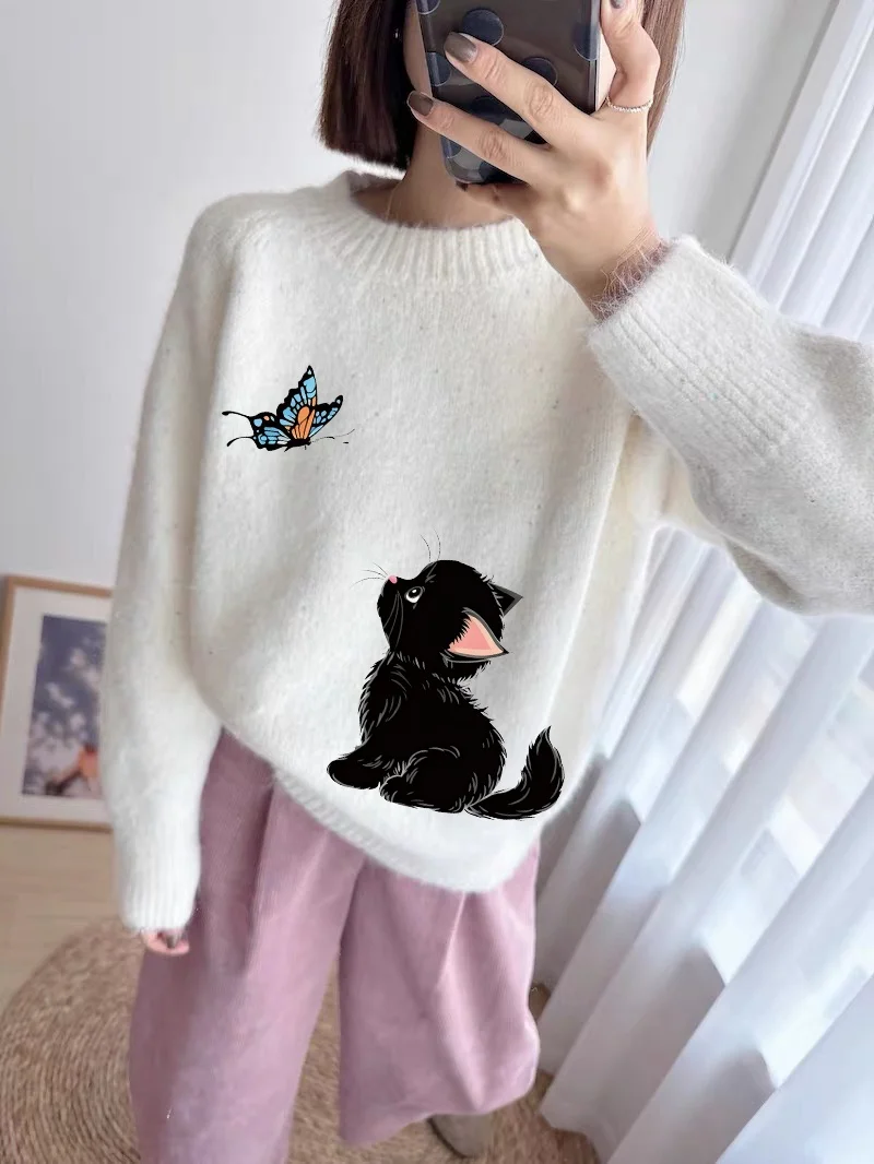 

Extra Large 300 Pou 2025 Autumn Winter New Soft Wool Knitted round Ne Loose Base Warm Women's Sweater Korean Sle Long ...