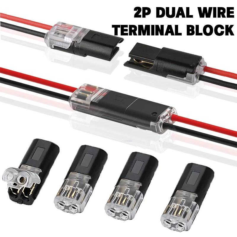 2 Pin Way Plug Double-Wire Plug-in Connector Car Wire Connector Automotive Waterproof Cable Connector Universal Compact Wire