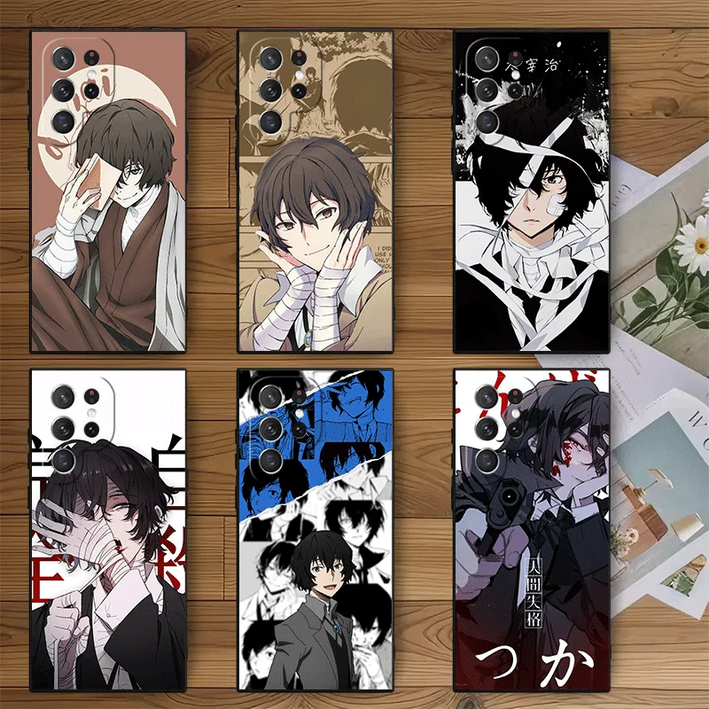 Bungo Stray Dogs Dazai Soft Phone Case for Samsung Galaxy S26 S25 Edge S24 Ultra S23 Plus S22 S21 FE S20 Black Cover Back Shell