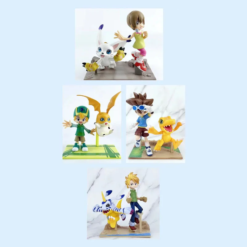 

Anime Digimon Adventure Figure Yagami Taichi Ishida Yamato Yagami Hikari Takaishi Takeru Action Model PVC Decorations Toy Gift