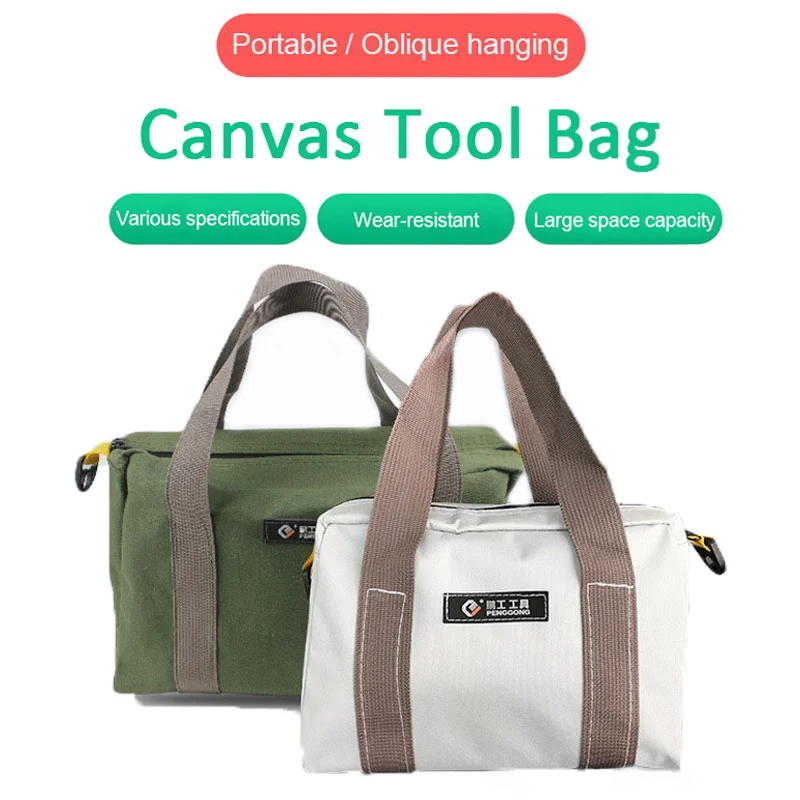 Hand Tool Storage Bag Multi-function Canvas Waterproof Portable Tool Carry Bag Wrenches Screwdrivers Pliers Metal Parts Storage