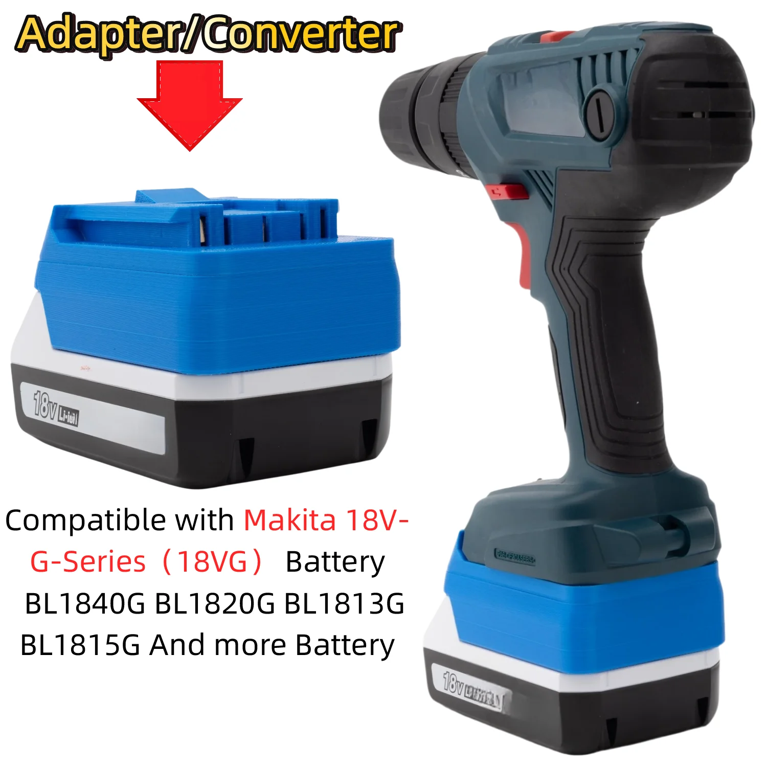 Battery Adapter for Makita 18V-G-Series（18VG） Li-ion Battery To Bosch 18V GBA ProCORE Tools Drill Impact Wrench(Only Adapter)