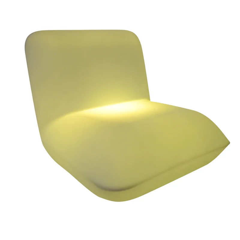 REAQ-almohada iluminada RGB, asientos de sofá de 90x80x72cm, sillas seccionales de plástico PE, silla LED para eventos, Riq-PS90 de actividades