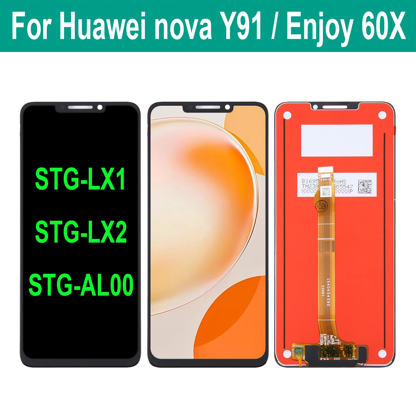 

For Huawei Nova Y91 STG-LX1 STG-LX2 LCD Enjoy 60X STG-AL00 Display Touch Screen Replacement Digitizer Assembly