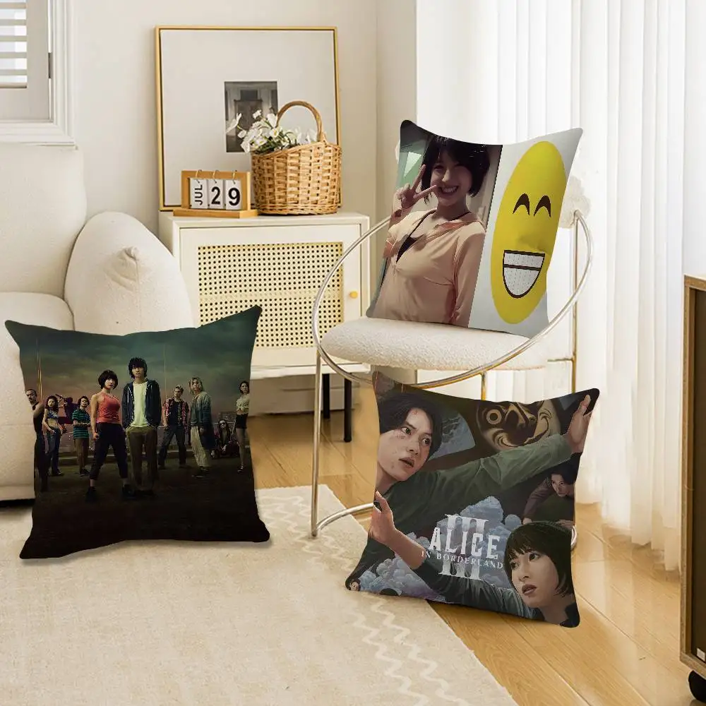 TV Show Alice in Borderland Decorative Room Aesthetics Pillow Case Home Decor Bedroom Sofa Bed Couch Pillow Cover 45x45
