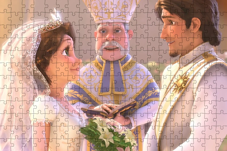 Puzzle de princesse Disney Raiponce pour adultes et enfants, jouet de décompression, dessin animé, jeux intellectuels