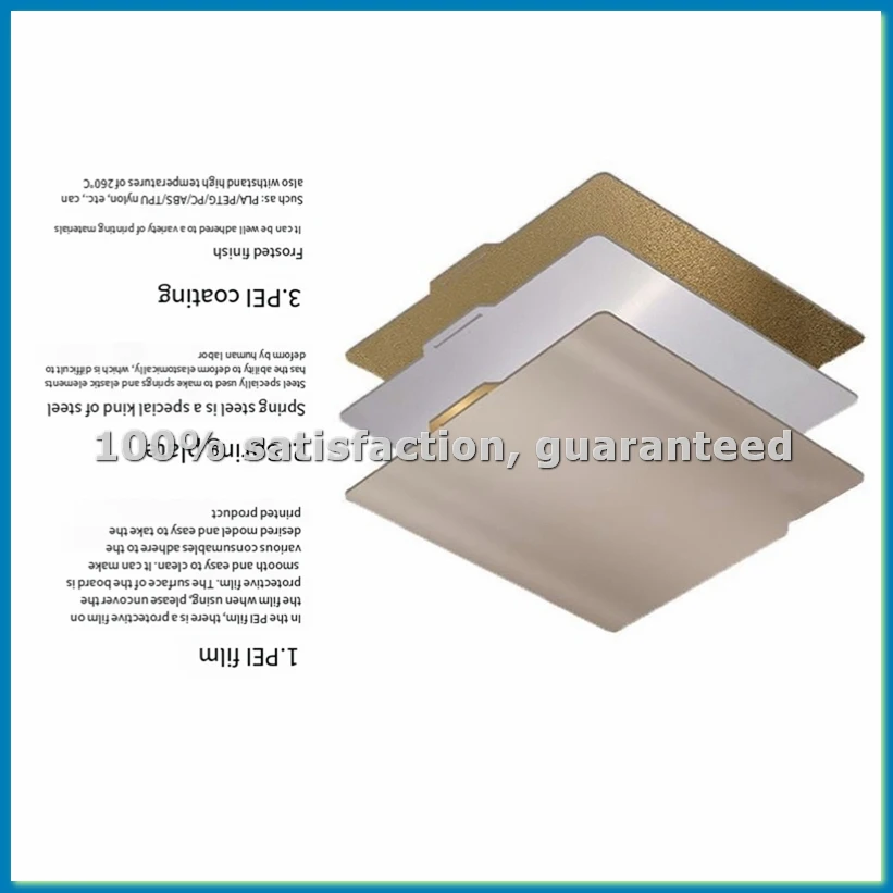 

Наборная пластина для 3D X1/P1, двухсторонняя листовая пластина из пружинной стали PEI 257X257 мм-VVNB