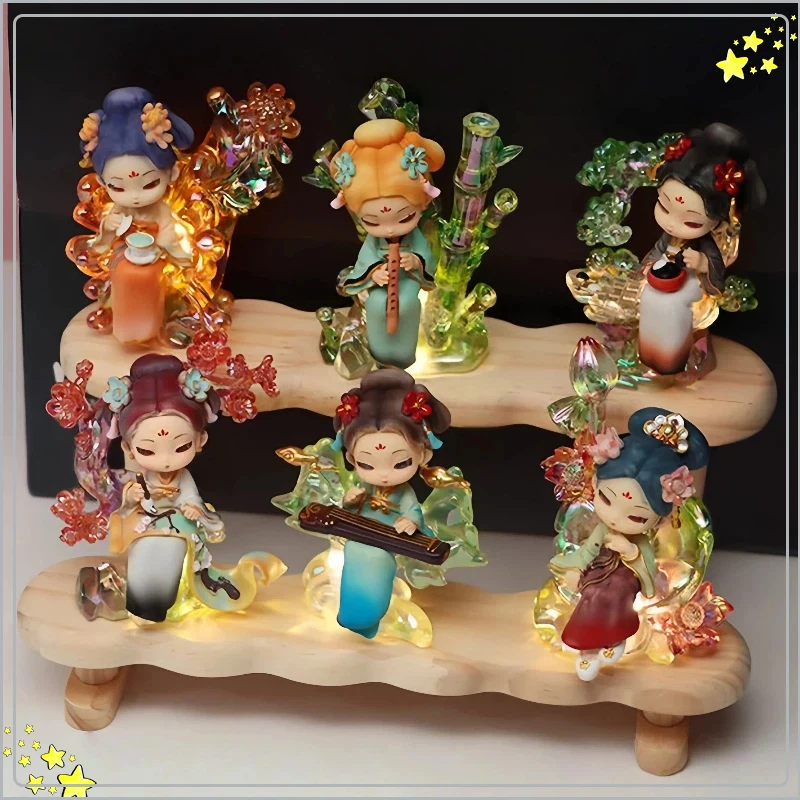 

Oriental Elegant Charm Blind Box Ancient Style Ornament Lamp Cartoon Character Statue Collection Toy Desktop Car Decoration Gift