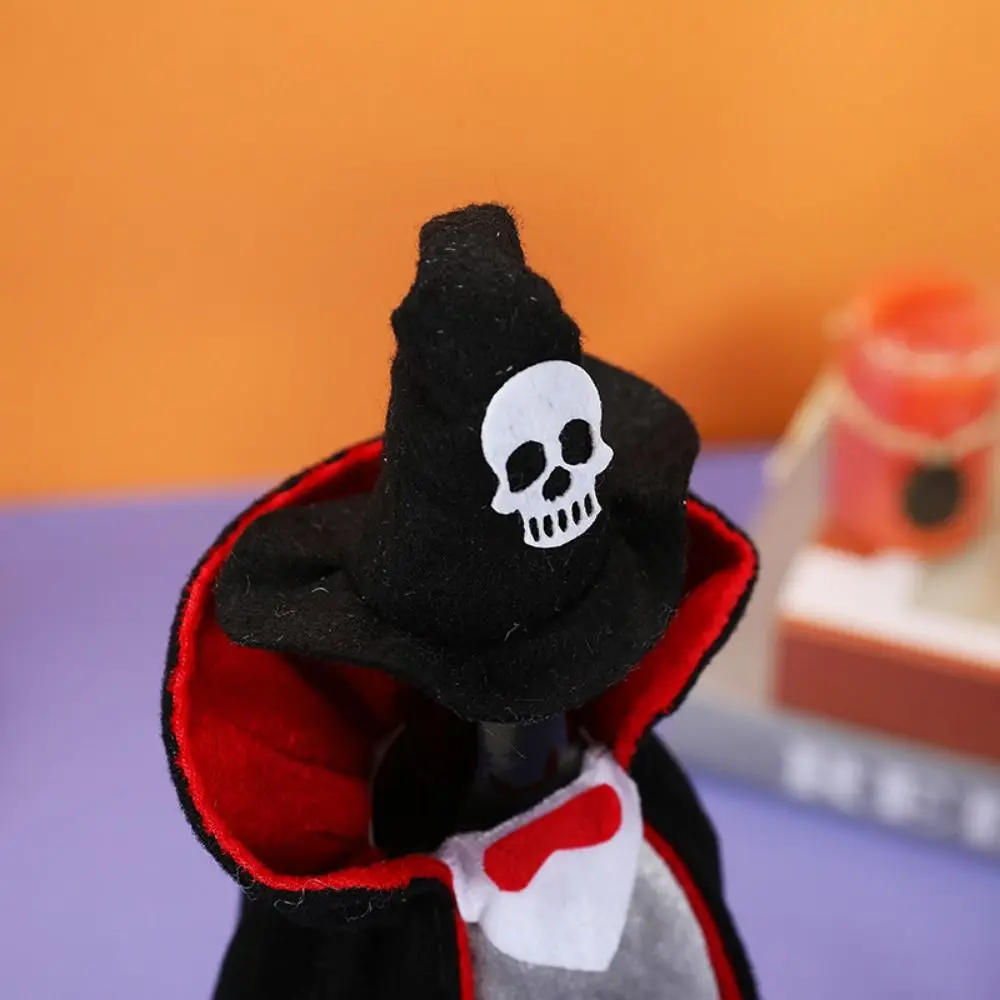 Fun Cape Design Halloween Wine Bottle Covers Cloth Art Funny Cloak Wine Bottle Covers Cartoon Dustproof Red Wine Bottle Bag