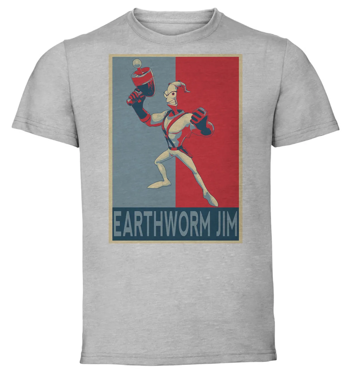 T-Shirt Unisex - Grey - Propaganda - Earthworm Jim