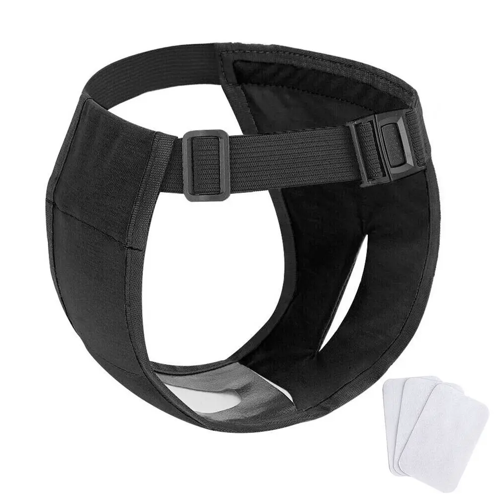 

С 3 ватными подушечками, трусики для собак, моющиеся, легко носить, физиологические подгузники для собак, регулируемые, дышащие