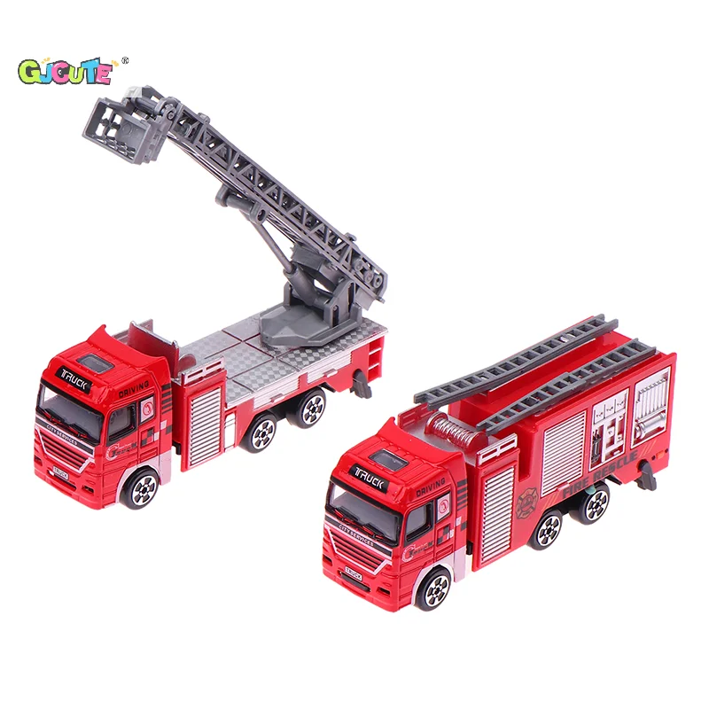 1 peça modelo de motor de incêndio em escala 1:32, liga fundida para crianças, veículo de brinquedos de resgate de combate a incêndio