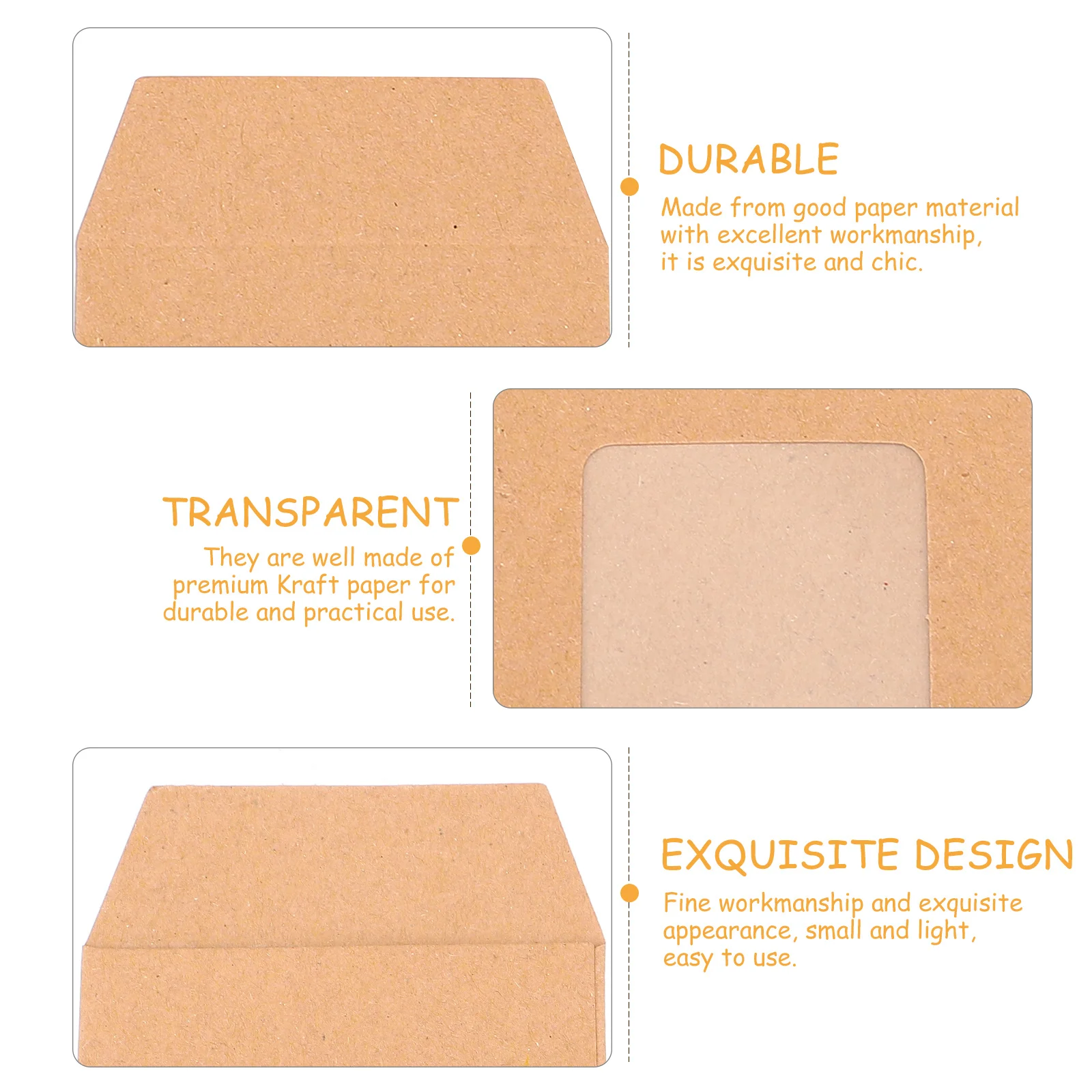 

25Pcs Kraft Envelopes Bag Smooth Writing Gift Tags Postcard Container Simple Elegant Practical Use Kraft Paper Envelopes