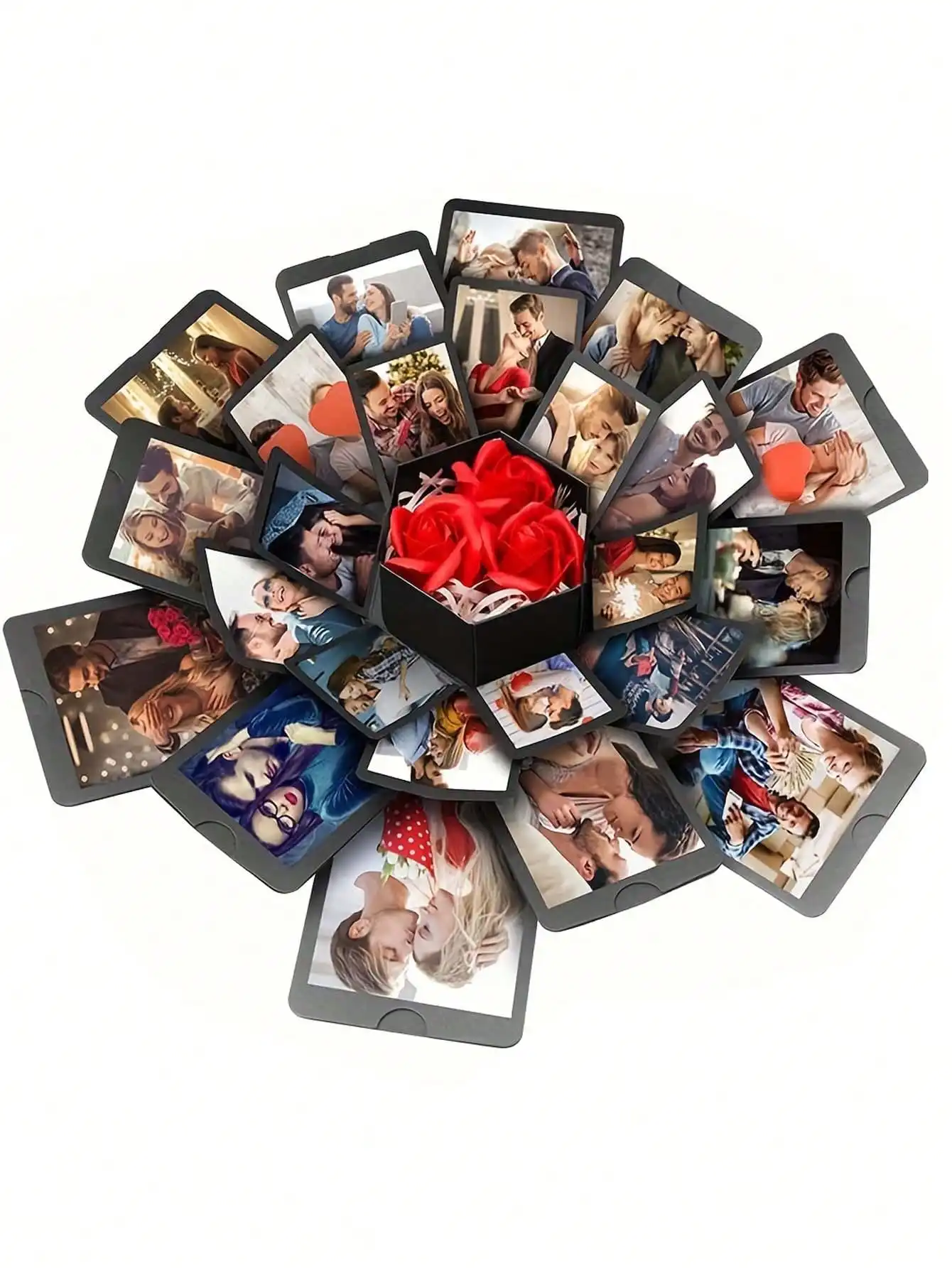 1 Stück neues sechseckiges DIY handgemachtes Fotoalbum Überraschungsbeichte Geschenkbox, perfektes Geburtstags- und Valentinstagsgeschenk