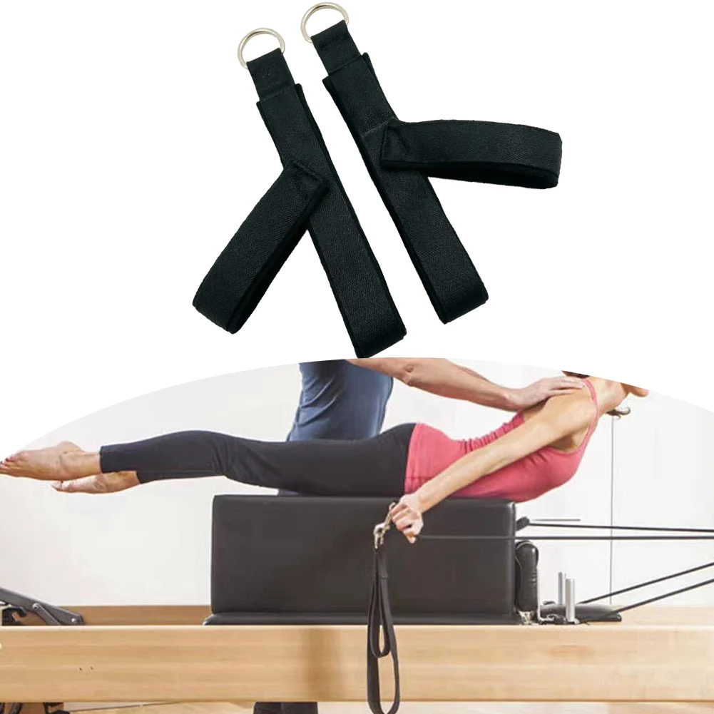 For Pilates Strap Y-Style Foot Loop With Ring Pair Cotton Padded Ankle Straps Non-Slip Reformer Foot Strap Fitness Parts