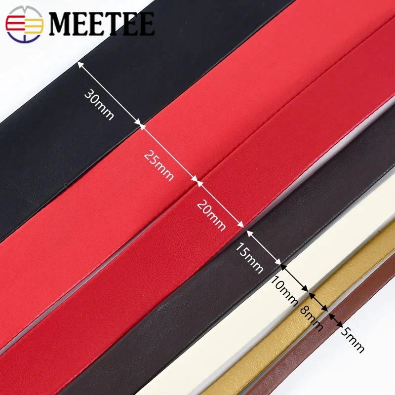 8M 5-30mm Synthetic PU Leather Cord Belt Sling Decor Rope Backpack Ribbon Band Bag Clothes Bias