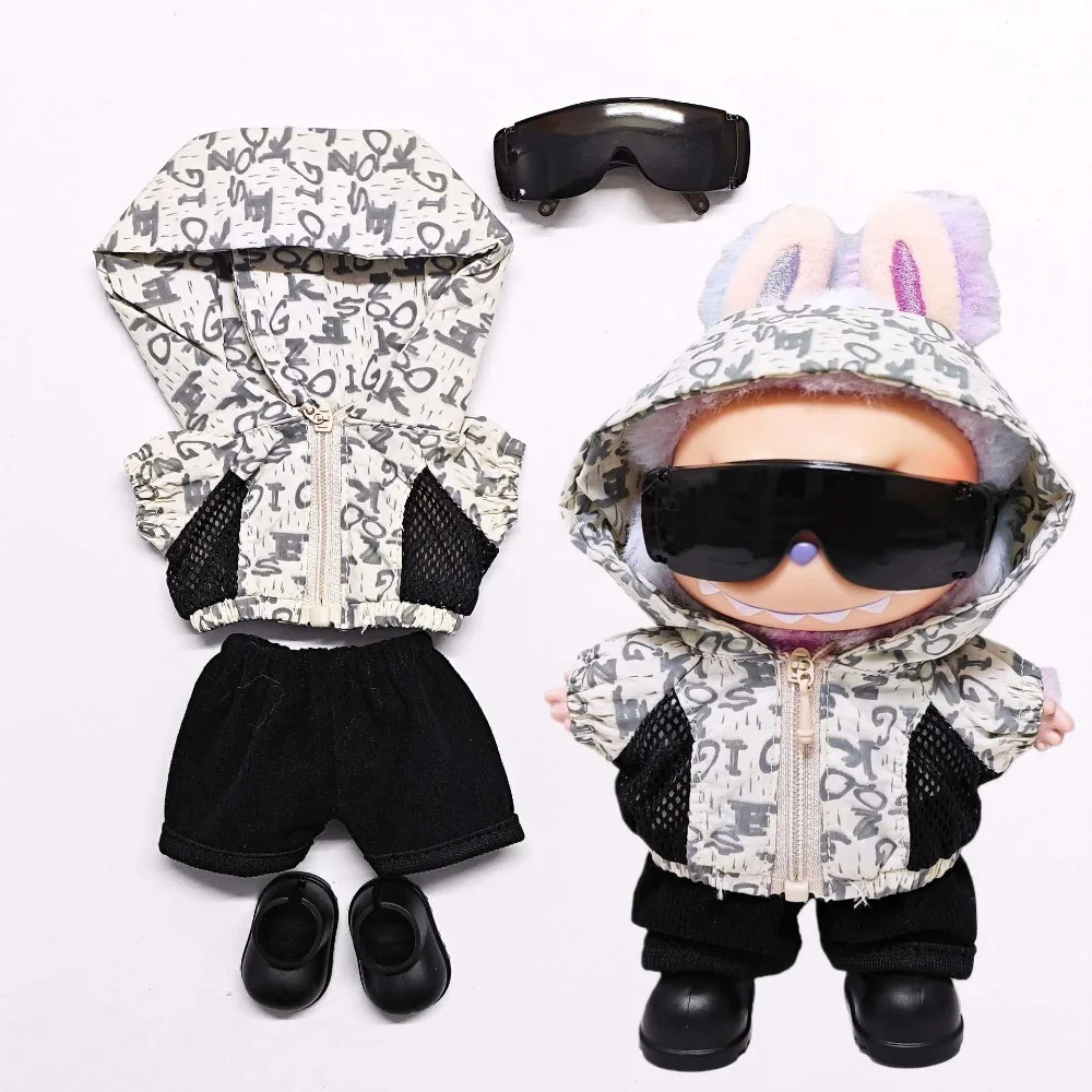 Für 15/17CM Labubu Puppe Kleidung Mit Kapuze Pullover Dress Up Puppen Zubehör Sitzen Party Spiel Weihnachten Geburtstag Geschenk spielzeug
